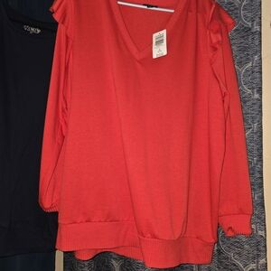 Torrid Vibrant Red V-Neck Blouse